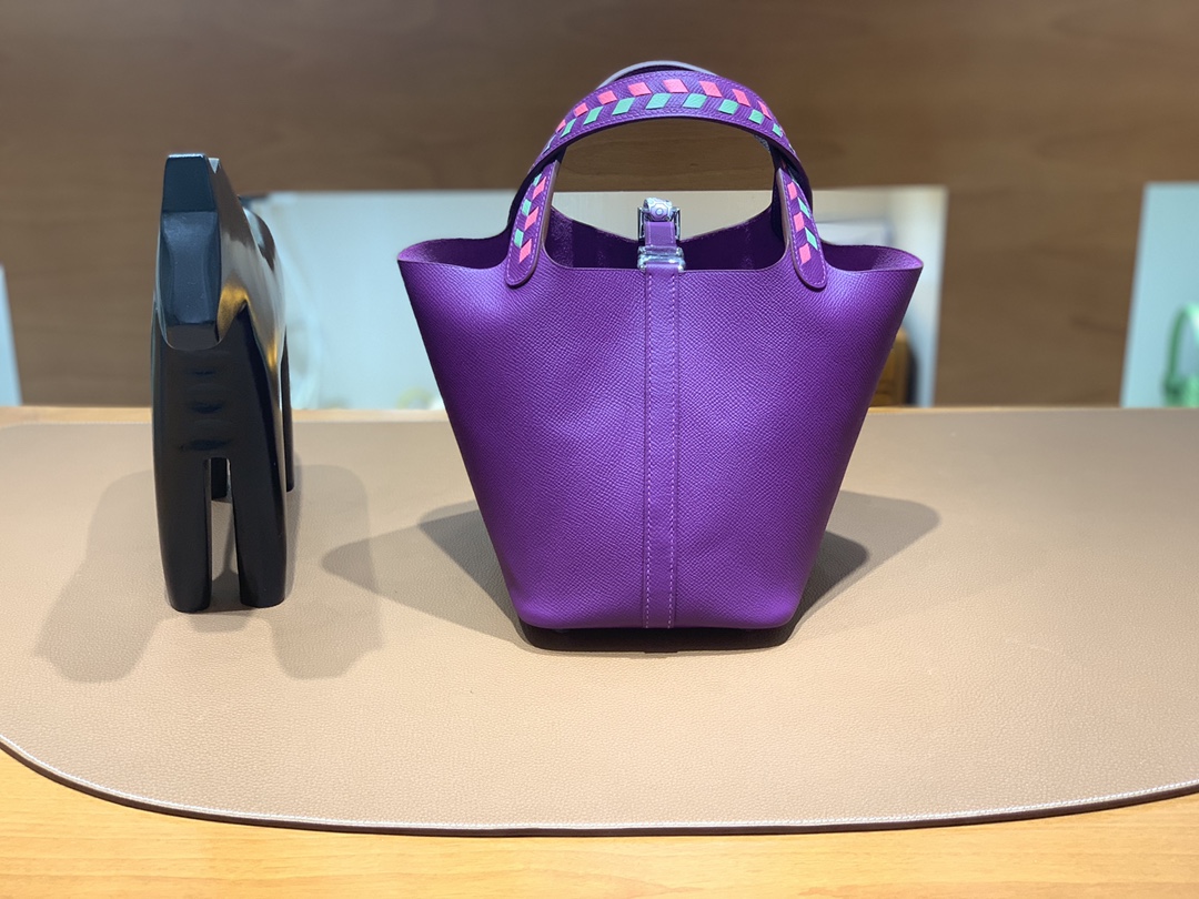 Hermès（爱马仕）Picotin 菜篮子 Epsom 海葵紫 银扣 18cm