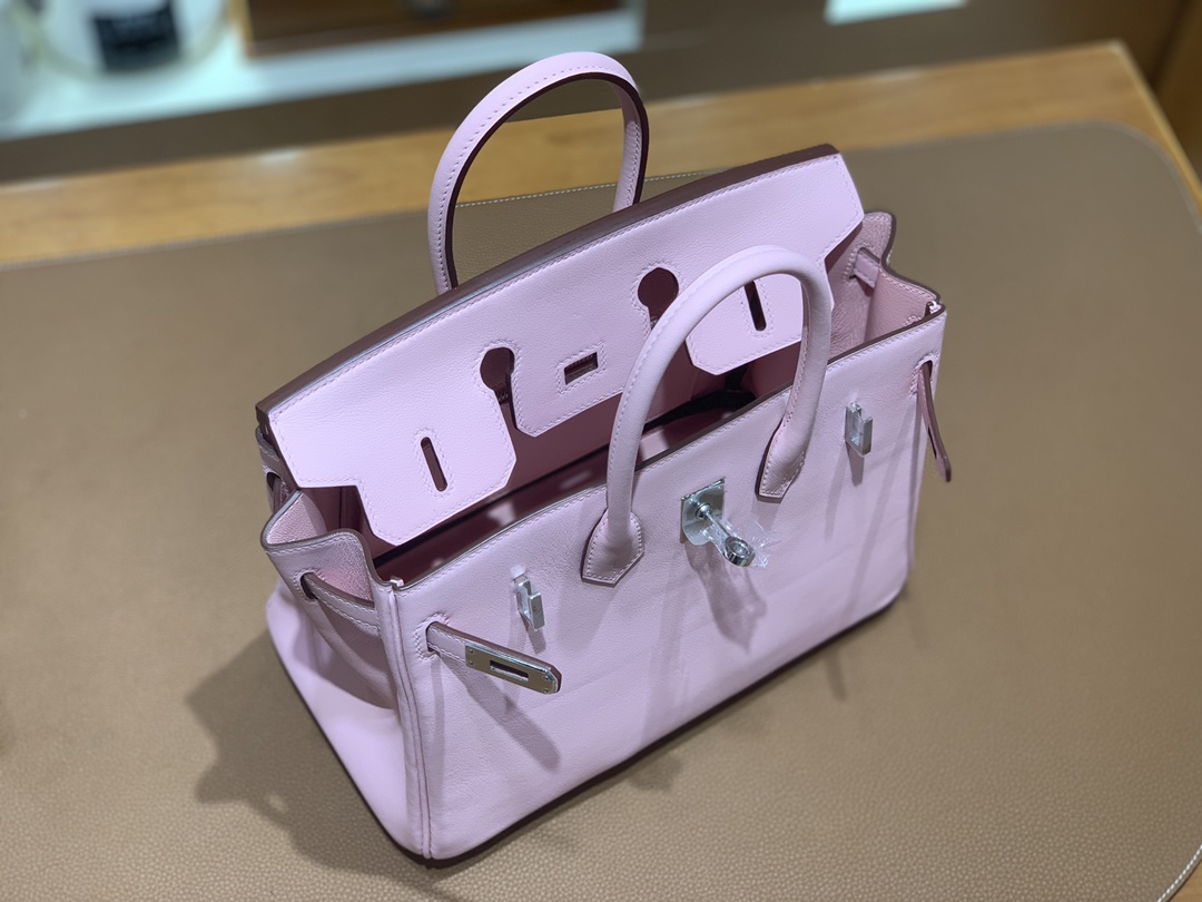 Hermès（爱马仕） Birkin 铂金包 Swift 樱花粉 银扣 25cm