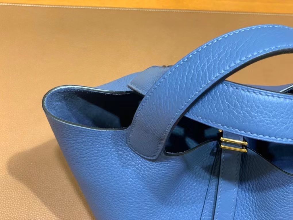 Hermès（爱马仕）Picotin 菜篮子 TC皮 玛瑙蓝 金扣 18cm