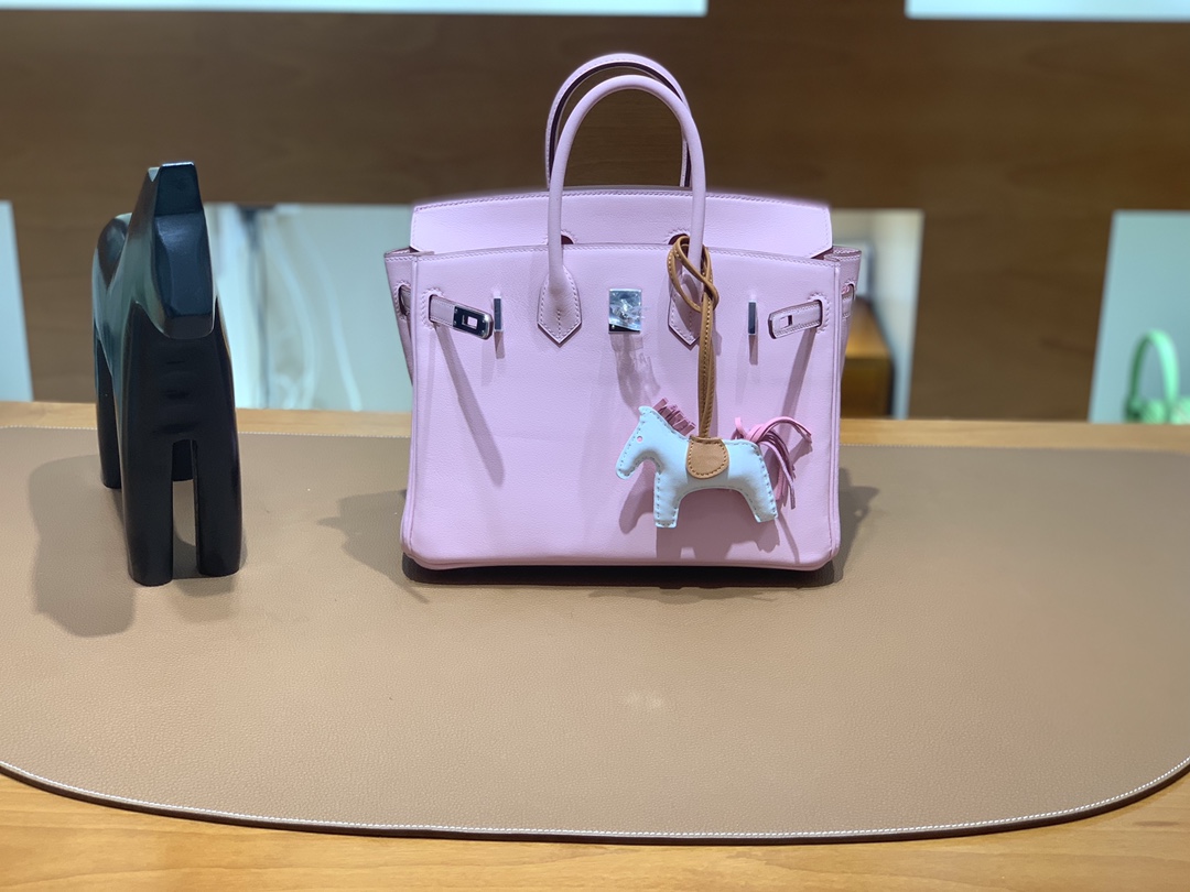 Hermès（爱马仕） Birkin 铂金包 Swift 樱花粉 银扣 25cm