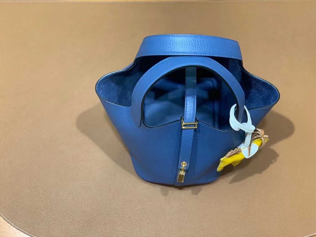 Hermès（爱马仕）Picotin 菜篮子 TC皮 玛瑙蓝 金扣 18cm