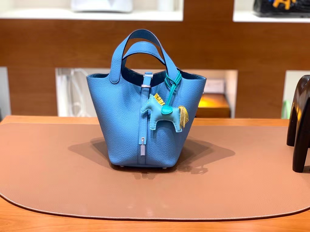Hermès（爱马仕）Picotin 菜篮子 TC皮 P3 北方蓝 银扣 18cm