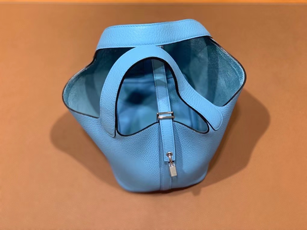 Hermès（爱马仕）Picotin 菜篮子 TC皮 P3 北方蓝 银扣 18cm