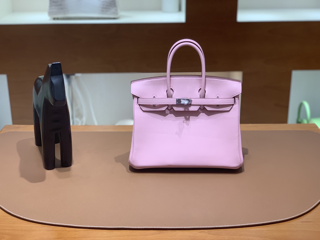 Hermès（爱马仕） Birkin 铂金包 Swift 樱花粉 银扣 25cm
