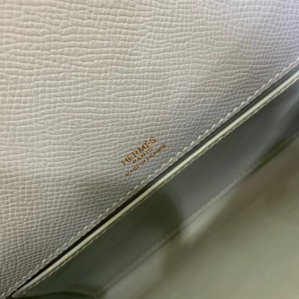 Hermès（爱马仕） mini Kelly Pochette Epsom 亚麻蓝 金扣 22cm