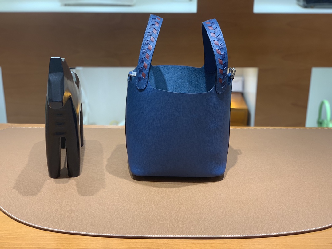 Hermès（爱马仕）Picotin 菜篮子 Epsom S4 深邃蓝 银扣 18cm
