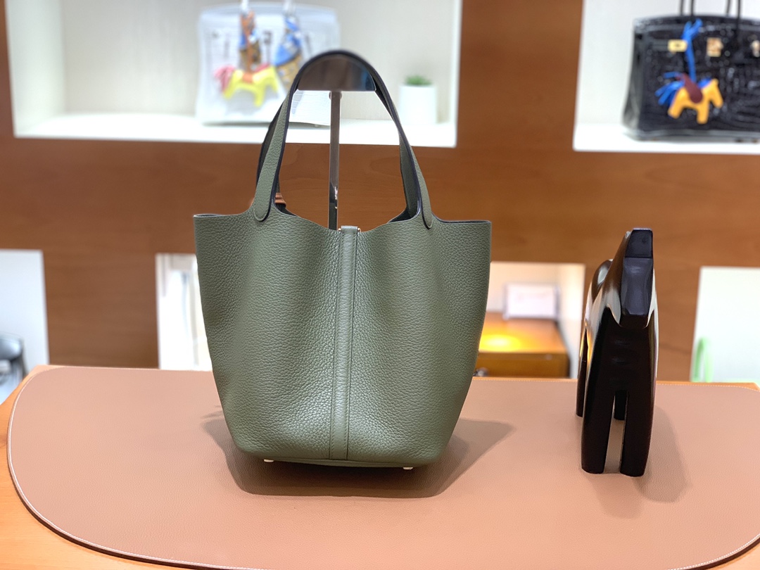 Hermès（爱马仕）Picotin 菜篮子 TC 丛林绿 金扣 22cm