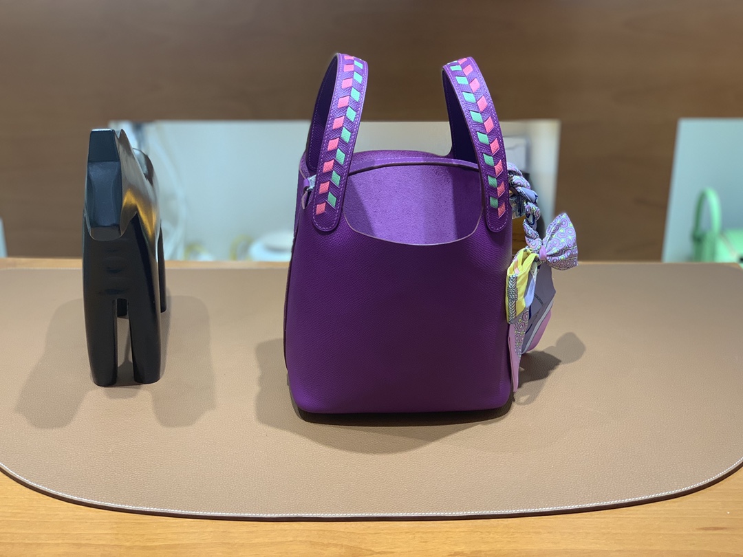 Hermès（爱马仕）Picotin 菜篮子 Epsom 海葵紫 银扣 18cm