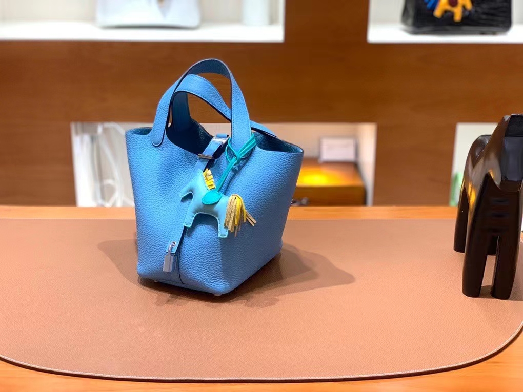 Hermès（爱马仕）Picotin 菜篮子 TC皮 P3 北方蓝 银扣 18cm