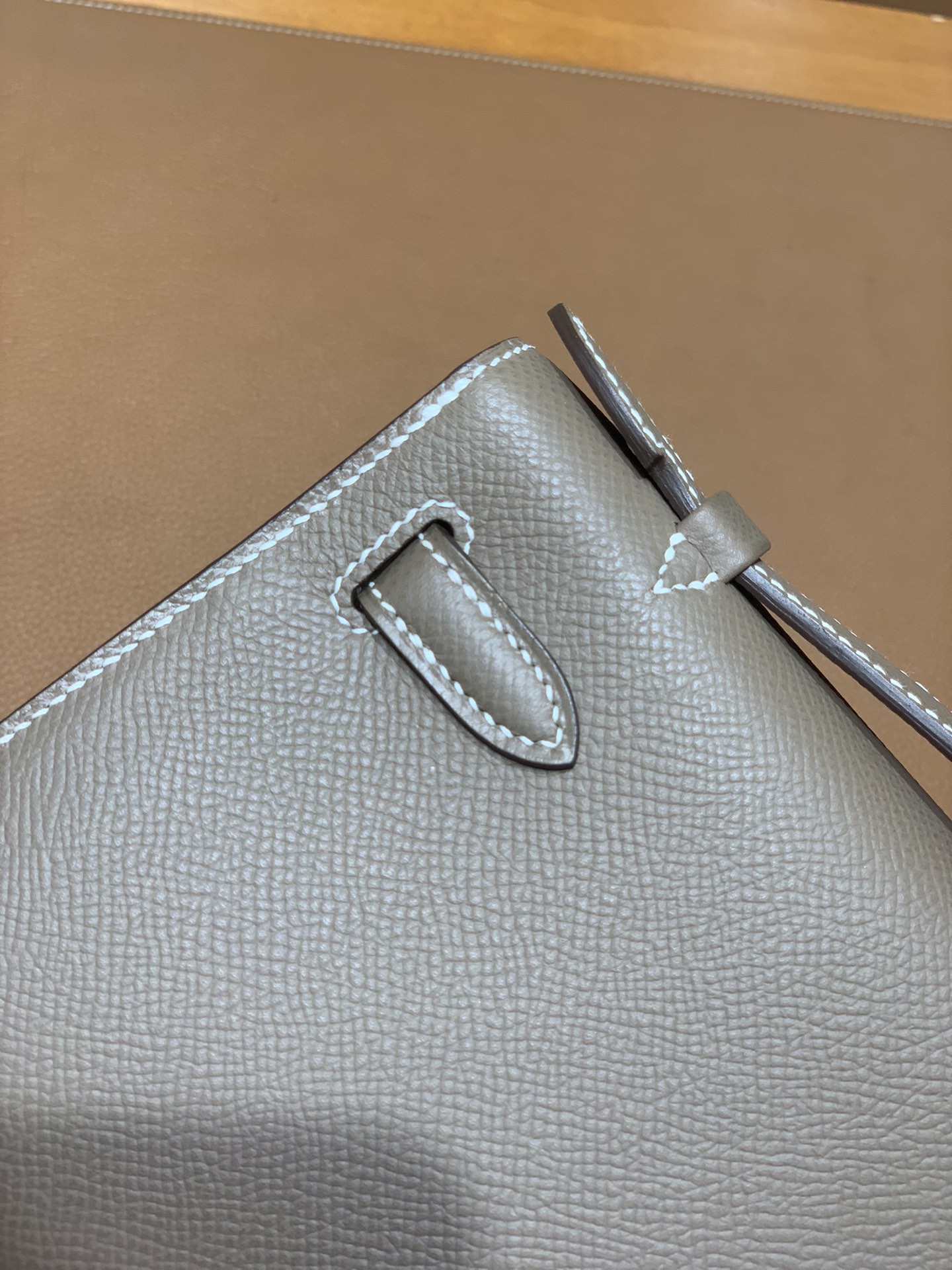 Hermès（爱马仕）Kelly Pochette 迷你凯莉 epsom 大象灰 银扣 22cm