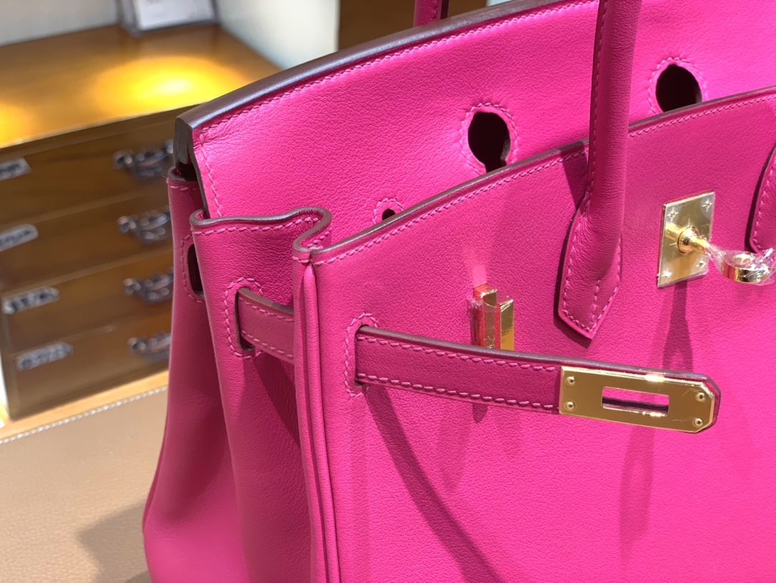 Hermès（爱马仕）Birkin 铂金包 swift i9 极致粉 金扣 25cm