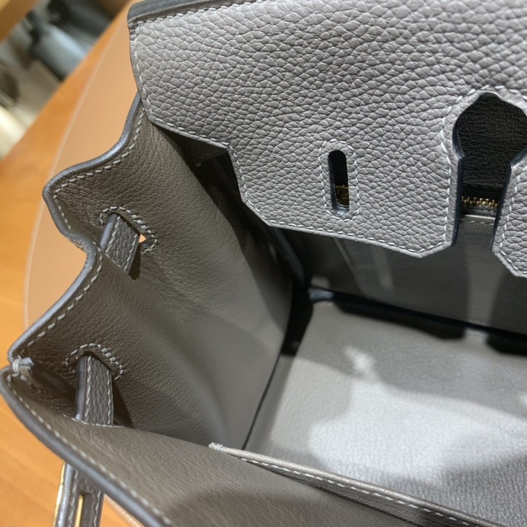 Hermès（爱马仕）Birkin 铂金包 Togo 8F 锡器灰 金扣 25cm