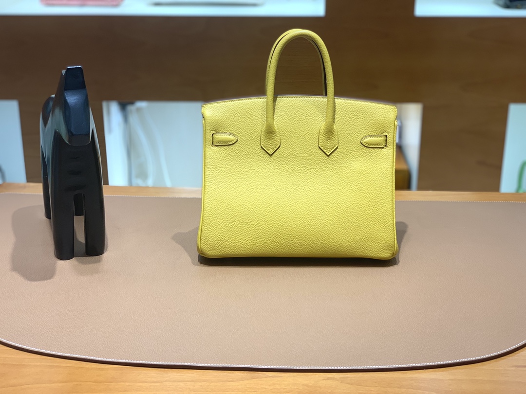 Hermès（爱马仕）Birkin 铂金包 Togo 琥珀黄 银扣 25cm