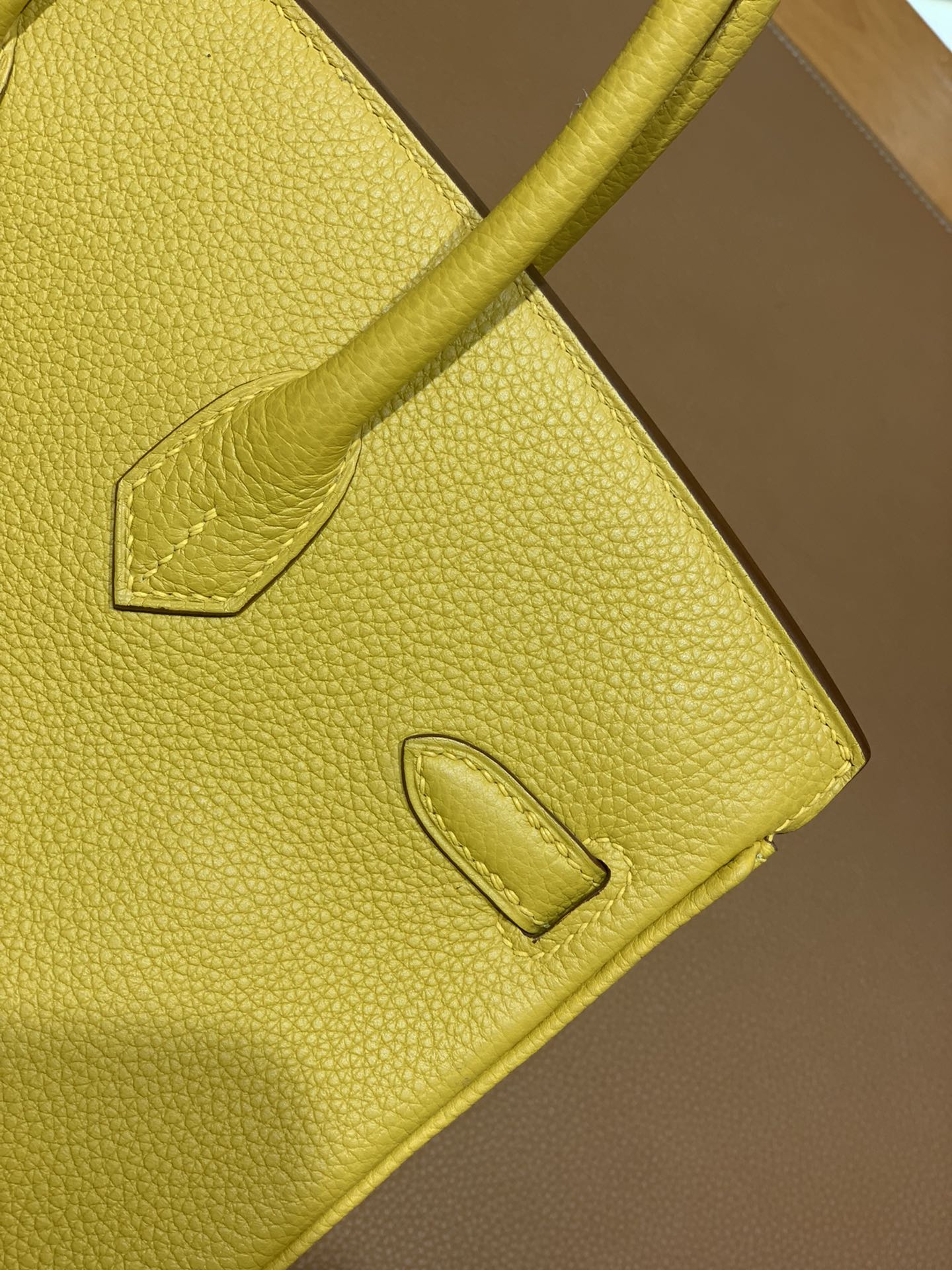 Hermès（爱马仕）Birkin 铂金包 Togo 琥珀黄 银扣 25cm