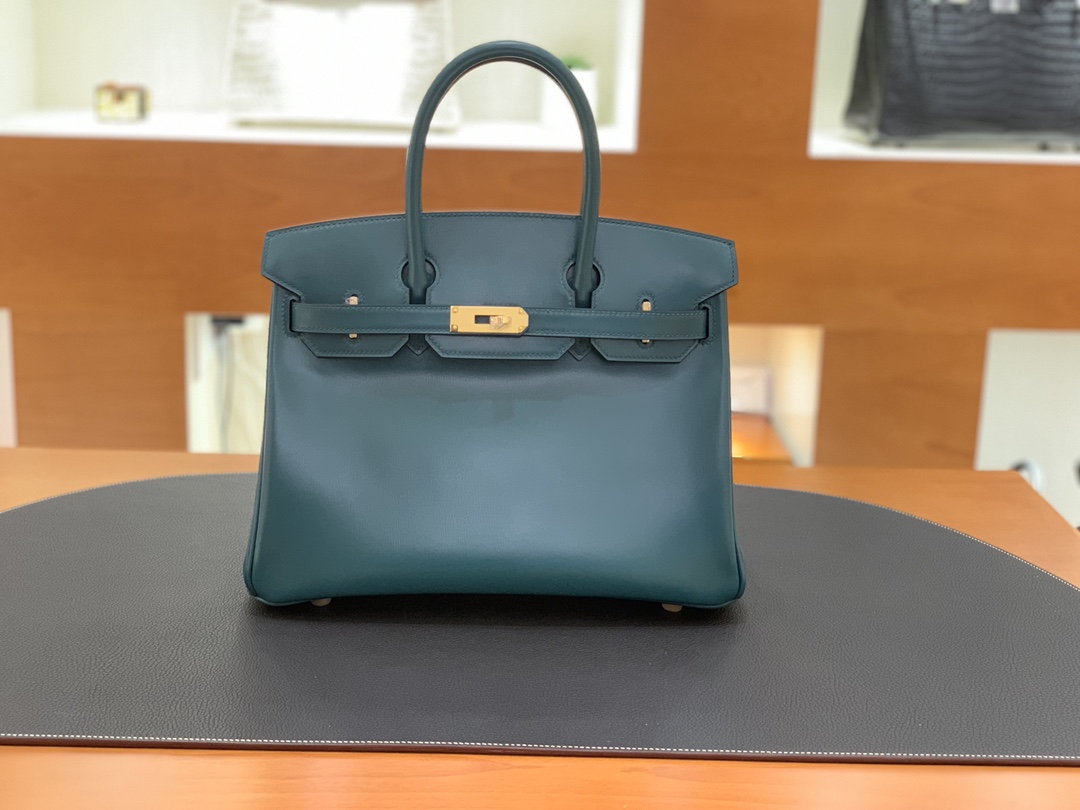 Hermès（爱马仕）Birkin 铂金包 Box 2Q 英国绿 金扣 30cm