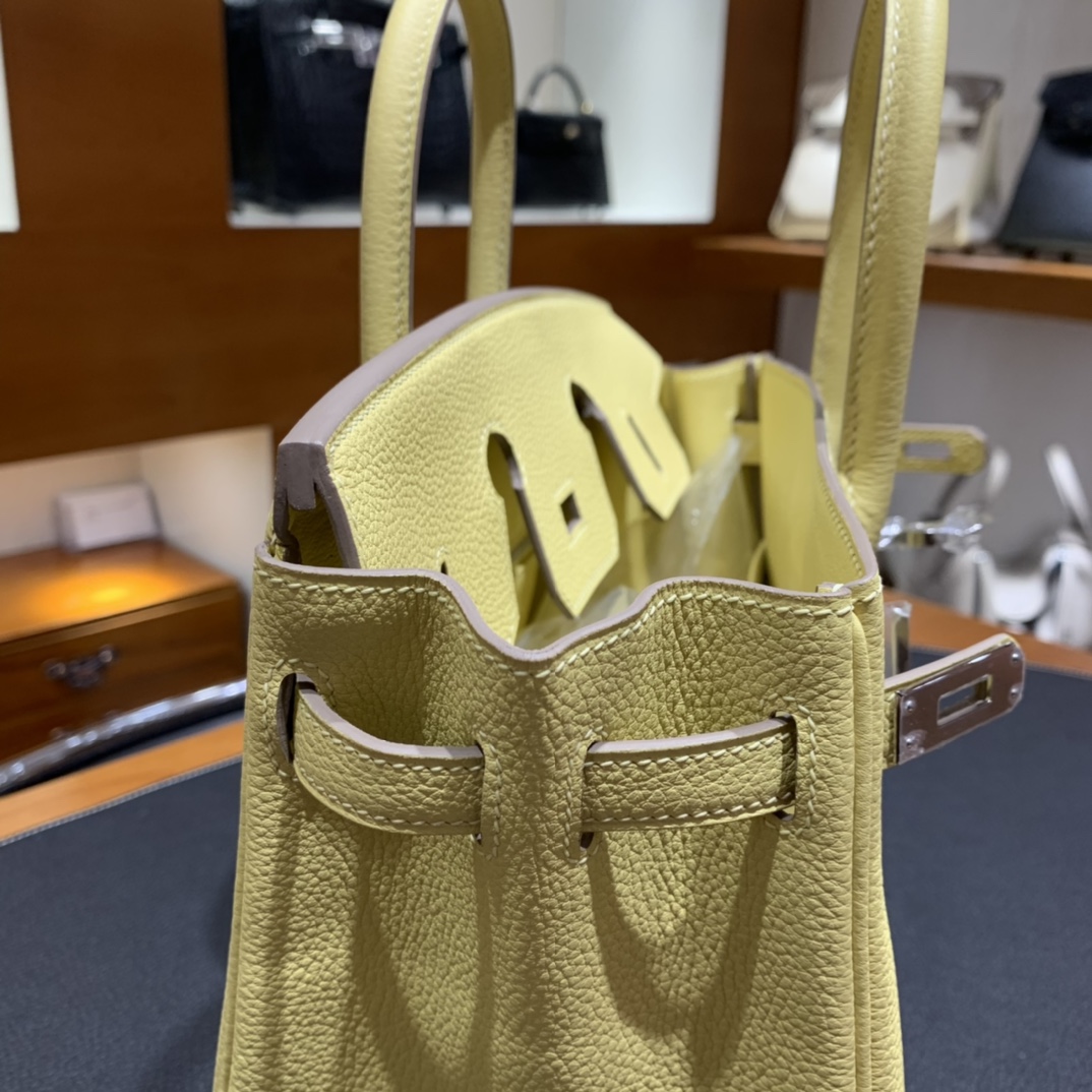 Hermès（爱马仕）Birkin 铂金包 Togo 1Z 小鸡黄 银扣 25cm