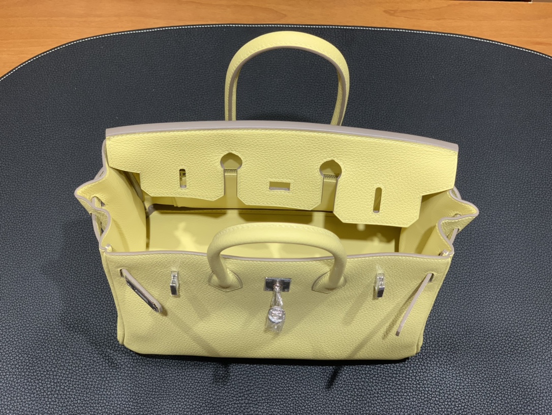 Hermès（爱马仕）Birkin 铂金包 Togo 1Z 小鸡黄 银扣 25cm