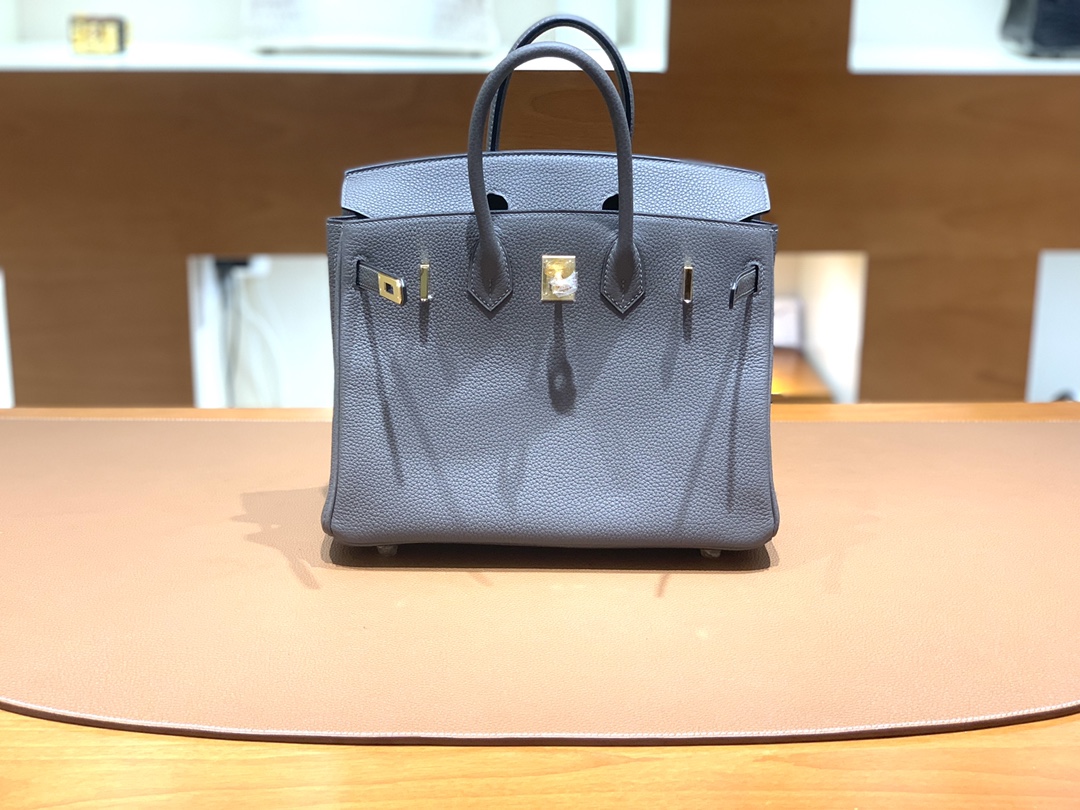 Hermès（爱马仕）Birkin 铂金包 Togo 8F 锡器灰 金扣 25cm