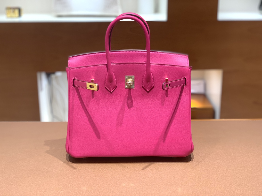 Hermès（爱马仕）Birkin 铂金包 swift i9 极致粉 金扣 25cm