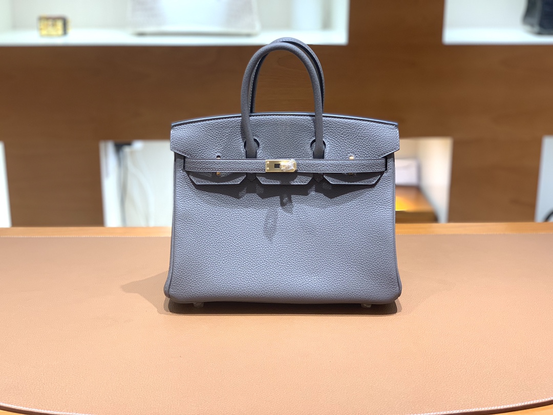 Hermès（爱马仕）Birkin 铂金包 Togo 8F 锡器灰 金扣 25cm