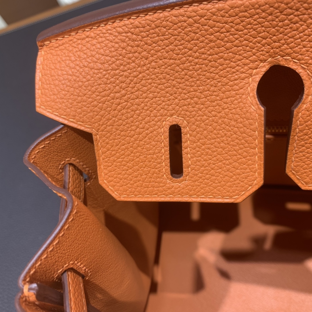 Hermès（爱马仕）Birkin 铂金包 Togo 橙色 金扣 25cm