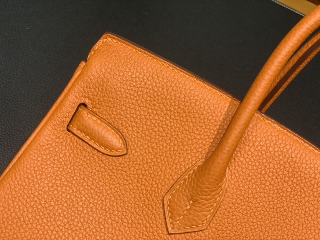 Hermès（爱马仕）Birkin 铂金包 Togo 橙色 金扣 25cm