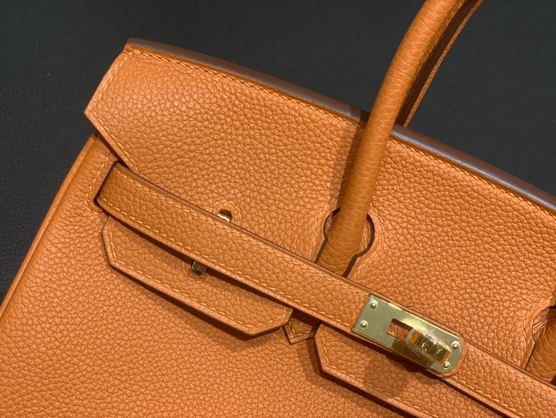 Hermès（爱马仕）Birkin 铂金包 Togo 橙色 金扣 25cm