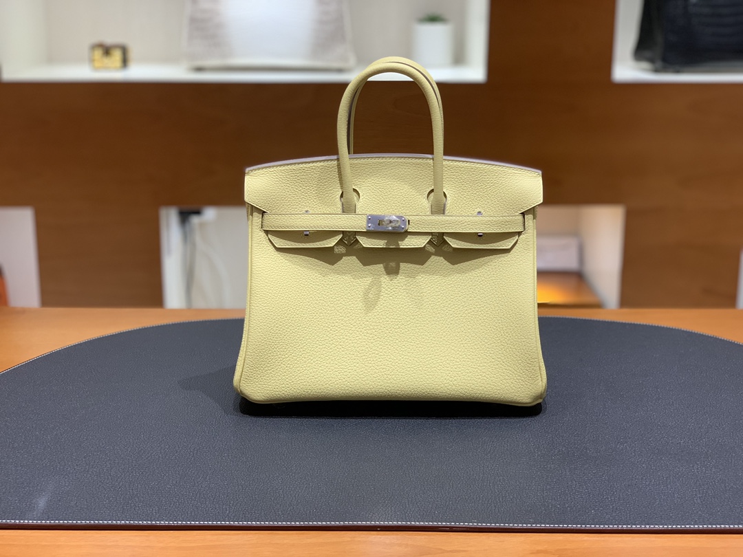 Hermès（爱马仕）Birkin 铂金包 Togo 1Z 小鸡黄 银扣 25cm