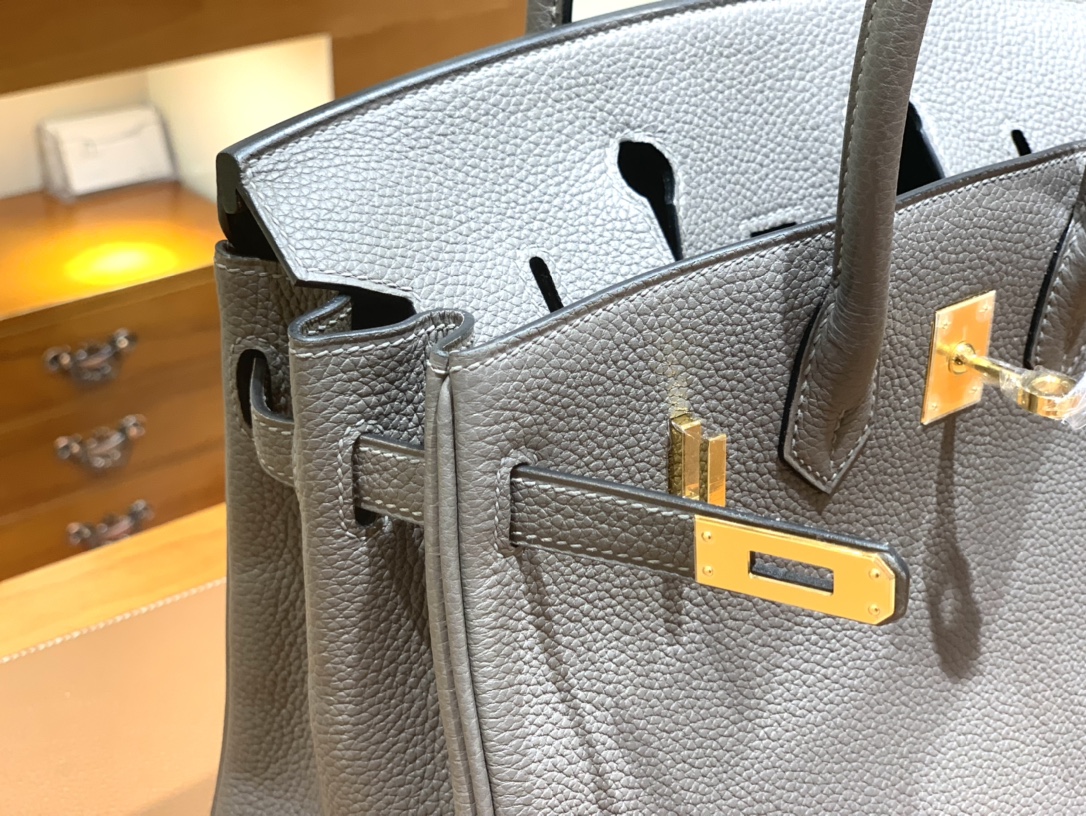 Hermès（爱马仕）Birkin 铂金包 Togo 8F 锡器灰 金扣 25cm