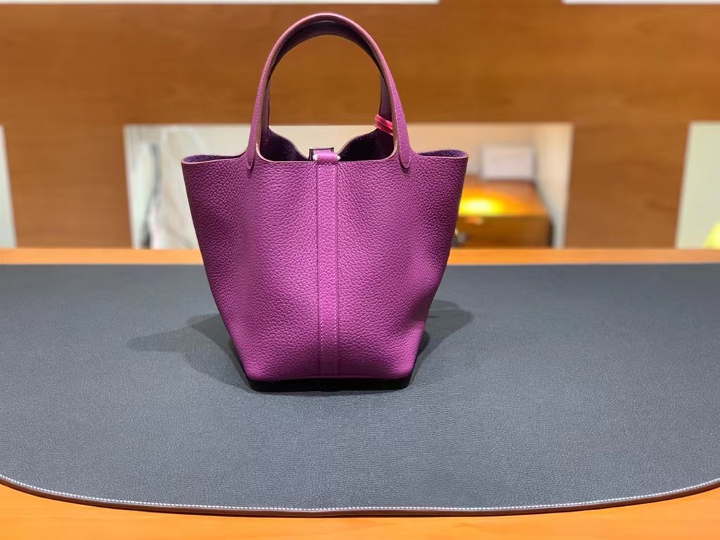Hermès（爱马仕）Picotin 菜篮子 TC 海葵紫 银扣 18cm