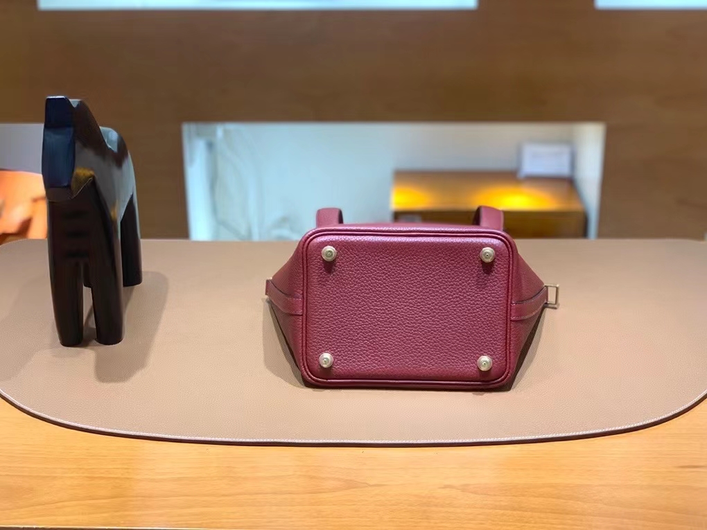 Hermès（爱马仕）Picotin 菜篮子 TC 酒红色 金扣 18cm
