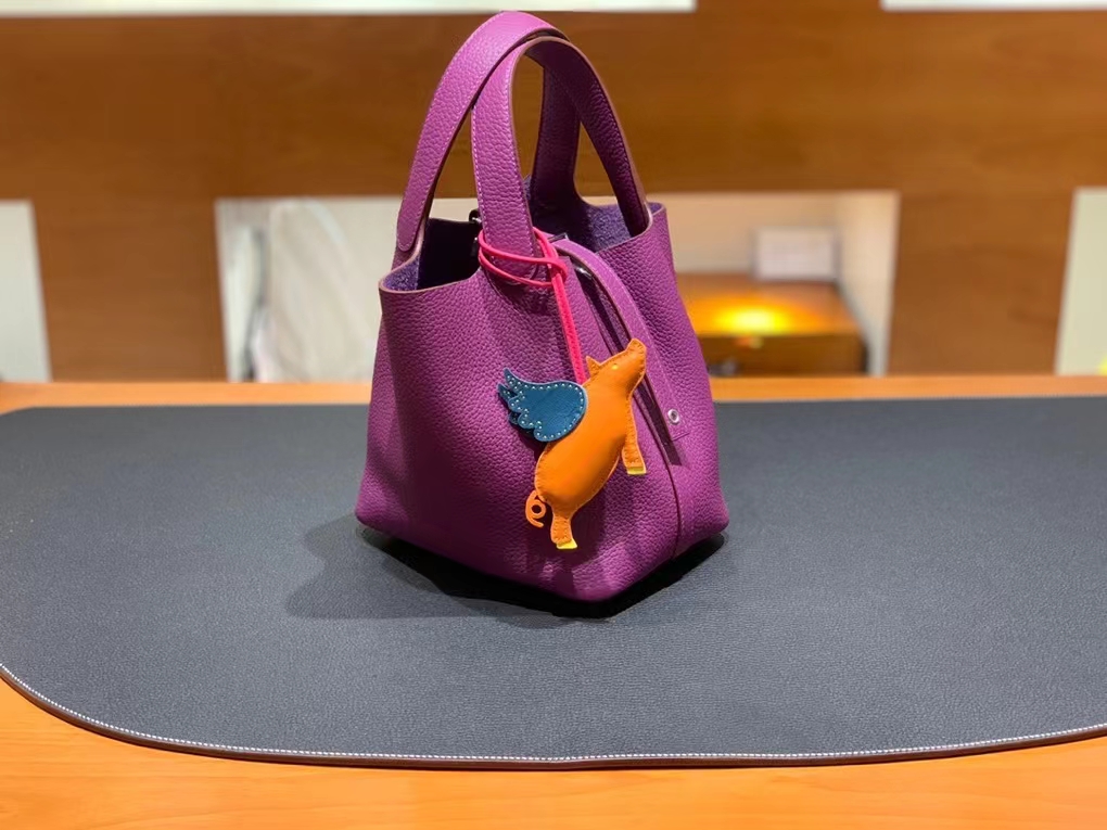 Hermès（爱马仕）Picotin 菜篮子 TC 海葵紫 银扣 18cm