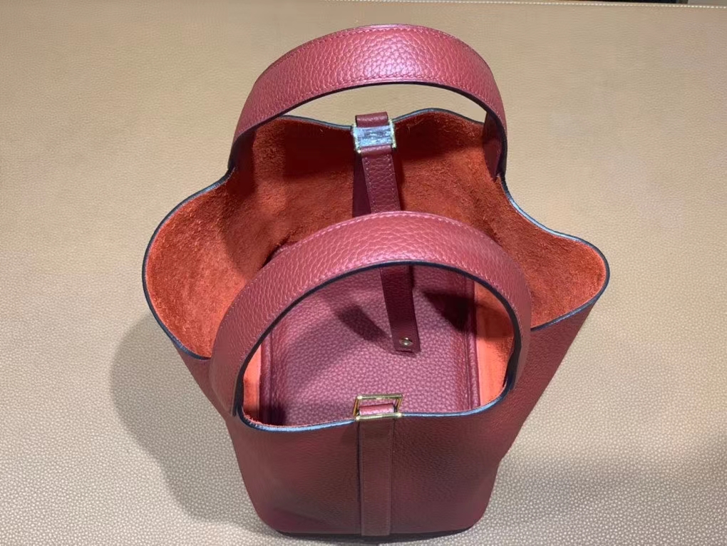 Hermès（爱马仕）Picotin 菜篮子 TC 酒红色 金扣 18cm
