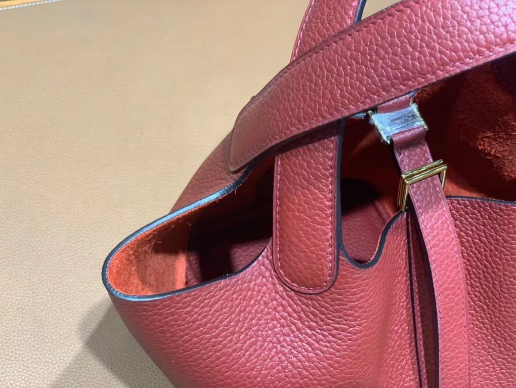 Hermès（爱马仕）Picotin 菜篮子 TC 酒红色 金扣 18cm