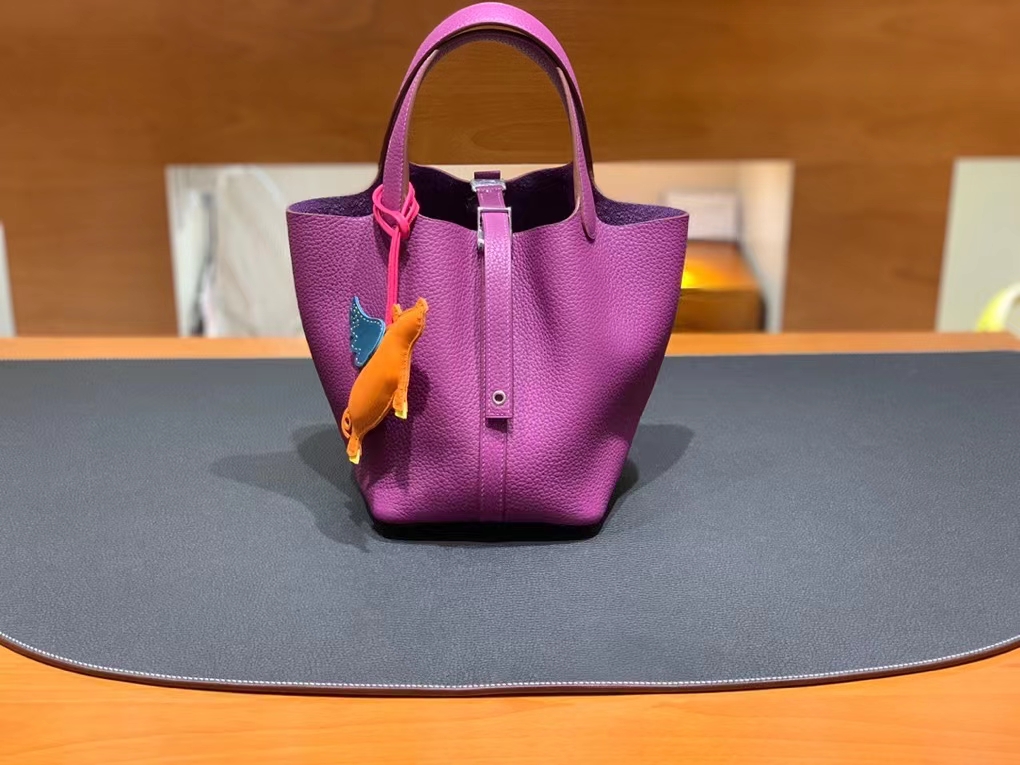 Hermès（爱马仕）Picotin 菜篮子 TC 海葵紫 银扣 18cm