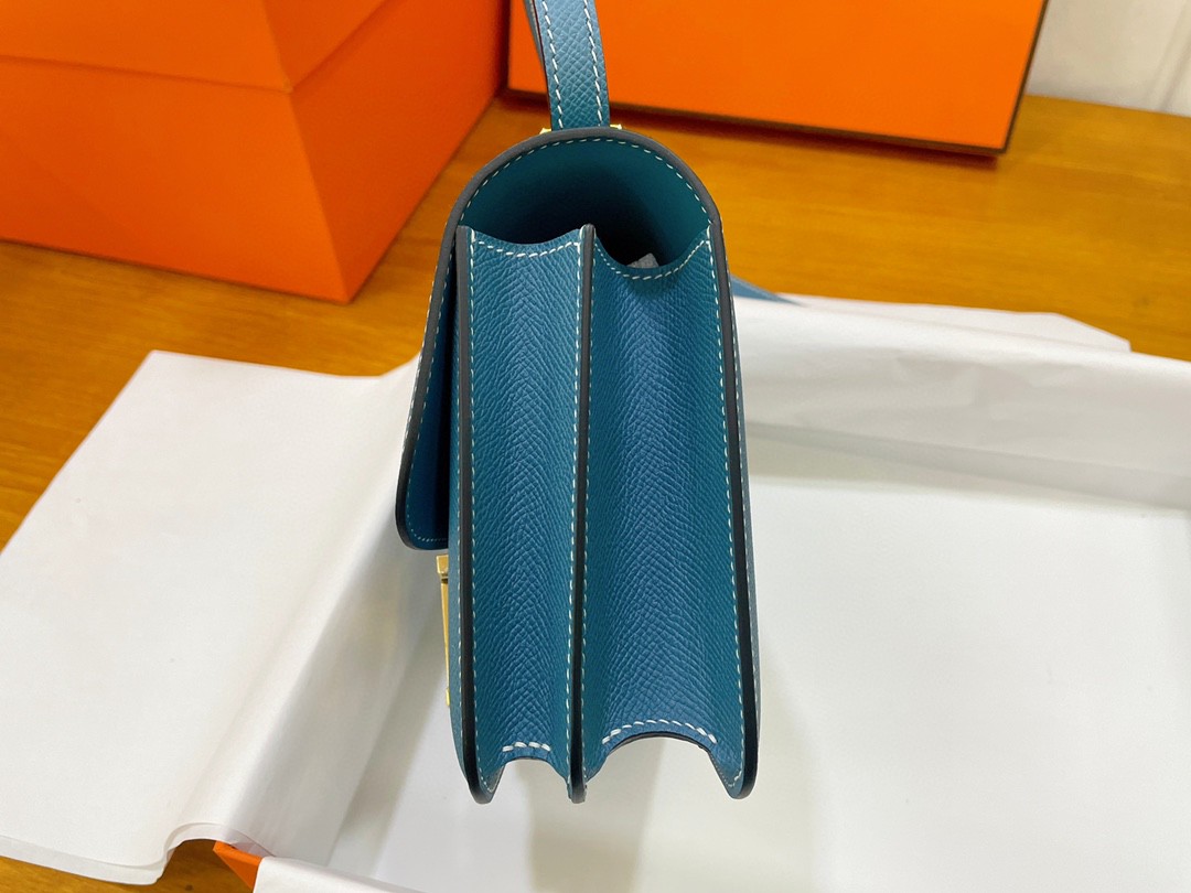 Hermès（爱马仕）Constance 康康 epsom 牛仔蓝 金扣 19cm