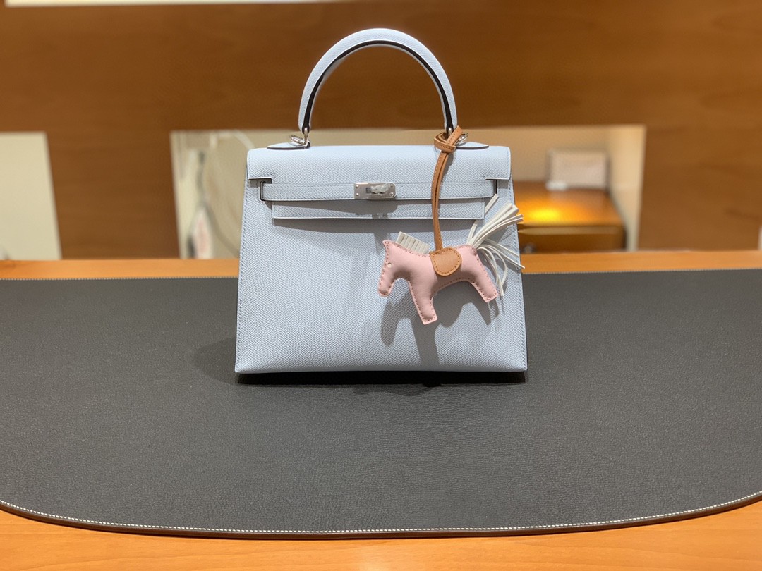 Hermès（爱马仕）Kelly 凯莉包 Epsom 圣杯蓝 银扣 25cm