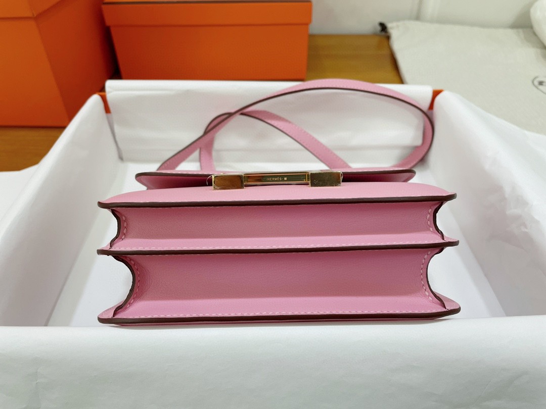 Hermès（爱马仕）Constance 康康 epsom 3Q 樱花粉 金扣 19cm