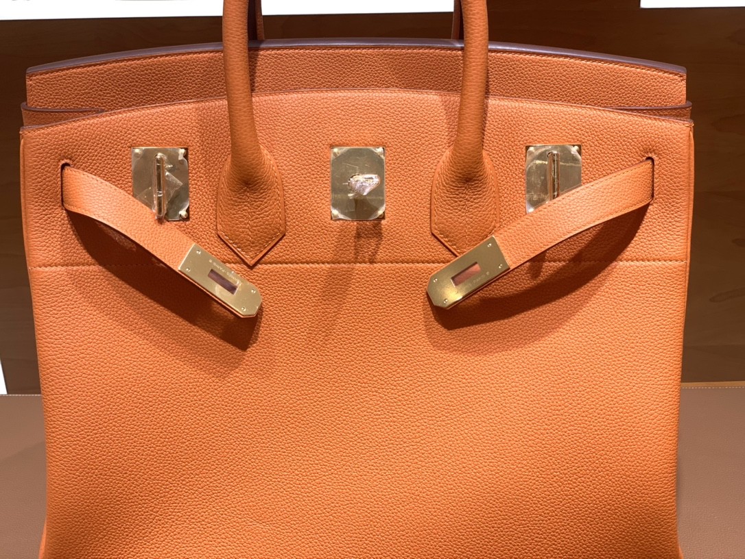 Hermès（爱马仕）Birkin 铂金包 HAC Togo 橙色 金扣 40cm