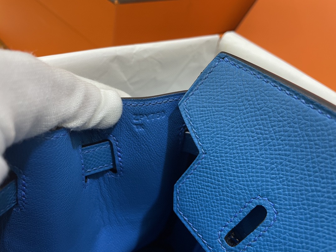 Hermès（爱马仕）Birkin 铂金包 Epsom 佛罗里达蓝 银扣 25cm