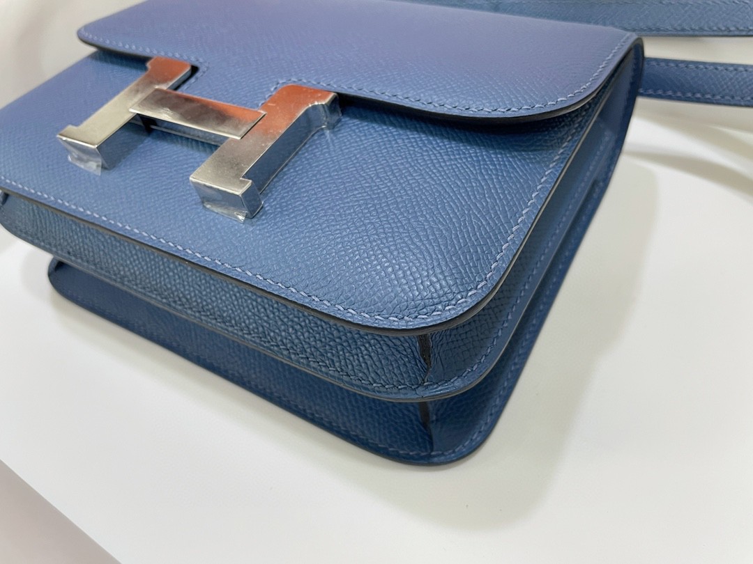 Hermès（爱马仕）Constance 康康 epsom 玛瑙蓝 银扣 19cm