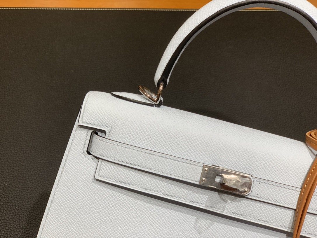 Hermès（爱马仕）Kelly 凯莉包 Epsom 圣杯蓝 银扣 25cm