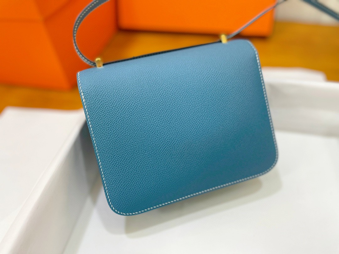 Hermès（爱马仕）Constance 康康 epsom 牛仔蓝 金扣 19cm