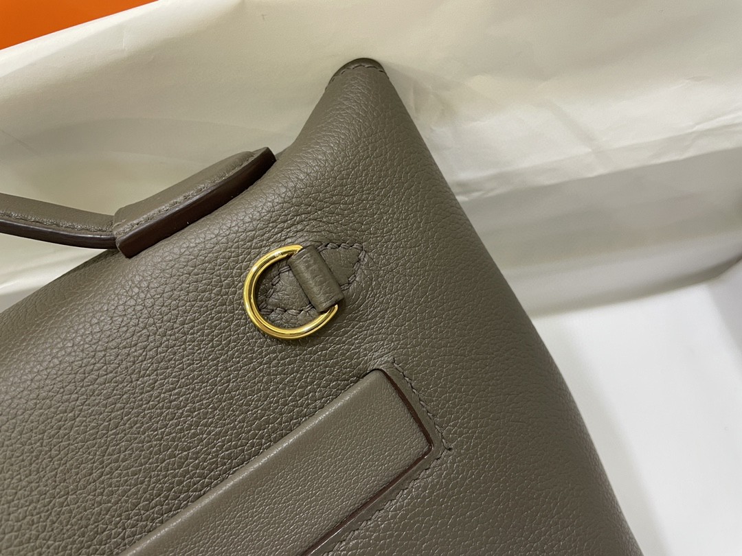 Hermès（爱马仕）mini kelly 2424 ever color 拼 swift 锡器灰 金扣 21cm