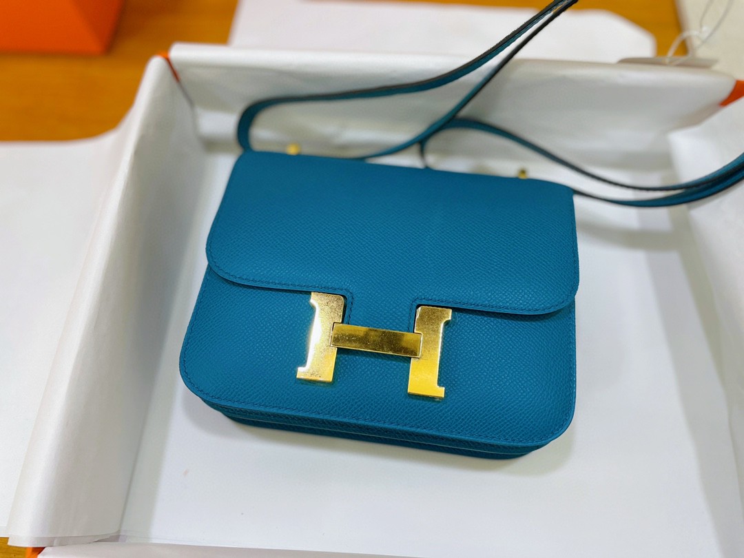Hermès（爱马仕）Constance 康康 epsom 深邃蓝 金扣 19cm