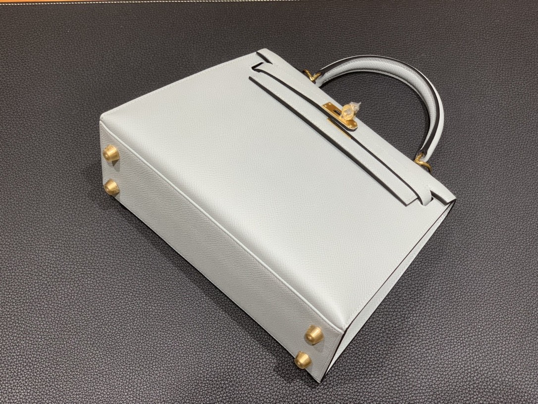 Hermès（爱马仕）Kelly 凯莉包 Epsom 冰川蓝 金扣 25cm