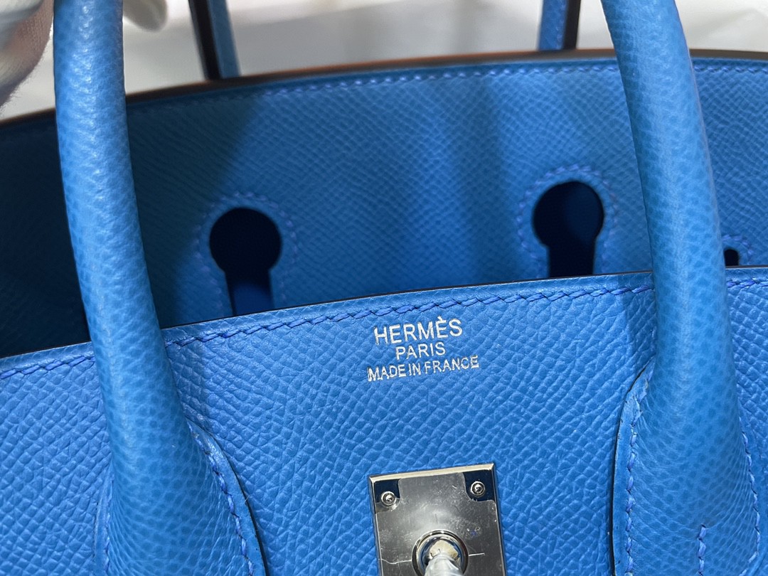 Hermès（爱马仕）Birkin 铂金包 Epsom 佛罗里达蓝 银扣 25cm