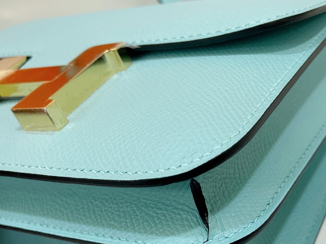 Hermès（爱马仕）Constance 康康 epsom 马卡龙蓝 金扣 19cm