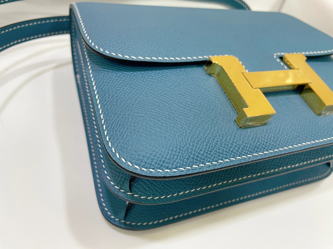 Hermès（爱马仕）Constance 康康 epsom 牛仔蓝 金扣 19cm