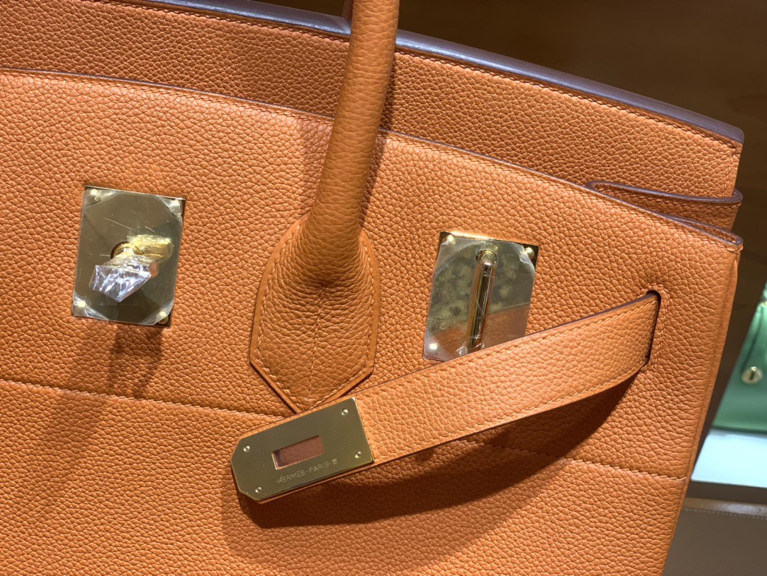Hermès（爱马仕）Birkin 铂金包 HAC Togo 橙色 金扣 40cm